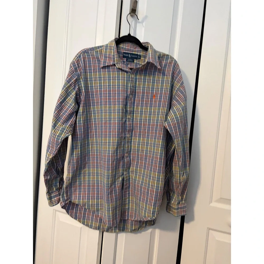 Polo Ralph Lauren Blake Mens Large Plaid Button Down‎ Shirt Multicolor Cotton L